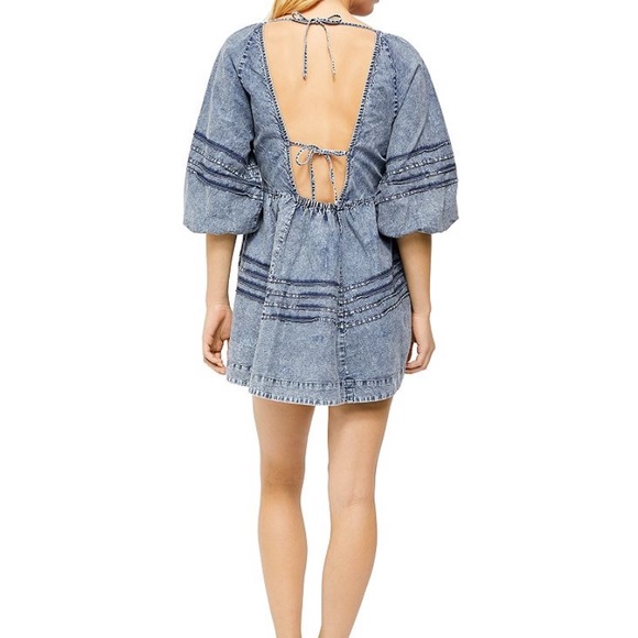 Free People Sweet Surrender Denim Mini Dress | New Without Tag - Picture 6 of 13